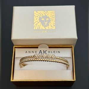 New Anne Klein gold metal bangle bracelet set